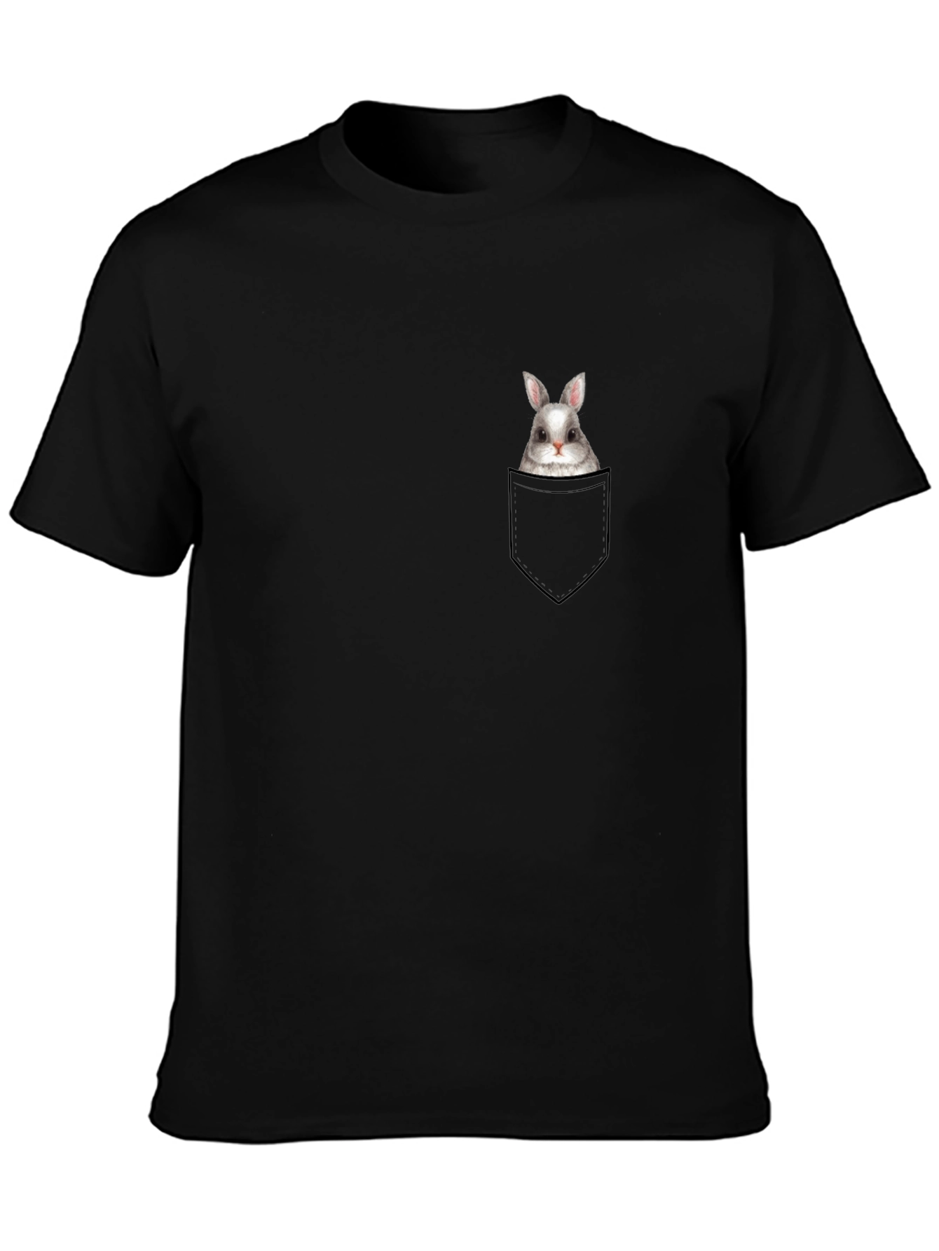 Bunny in Pocket Graphic Tee - Casual Style