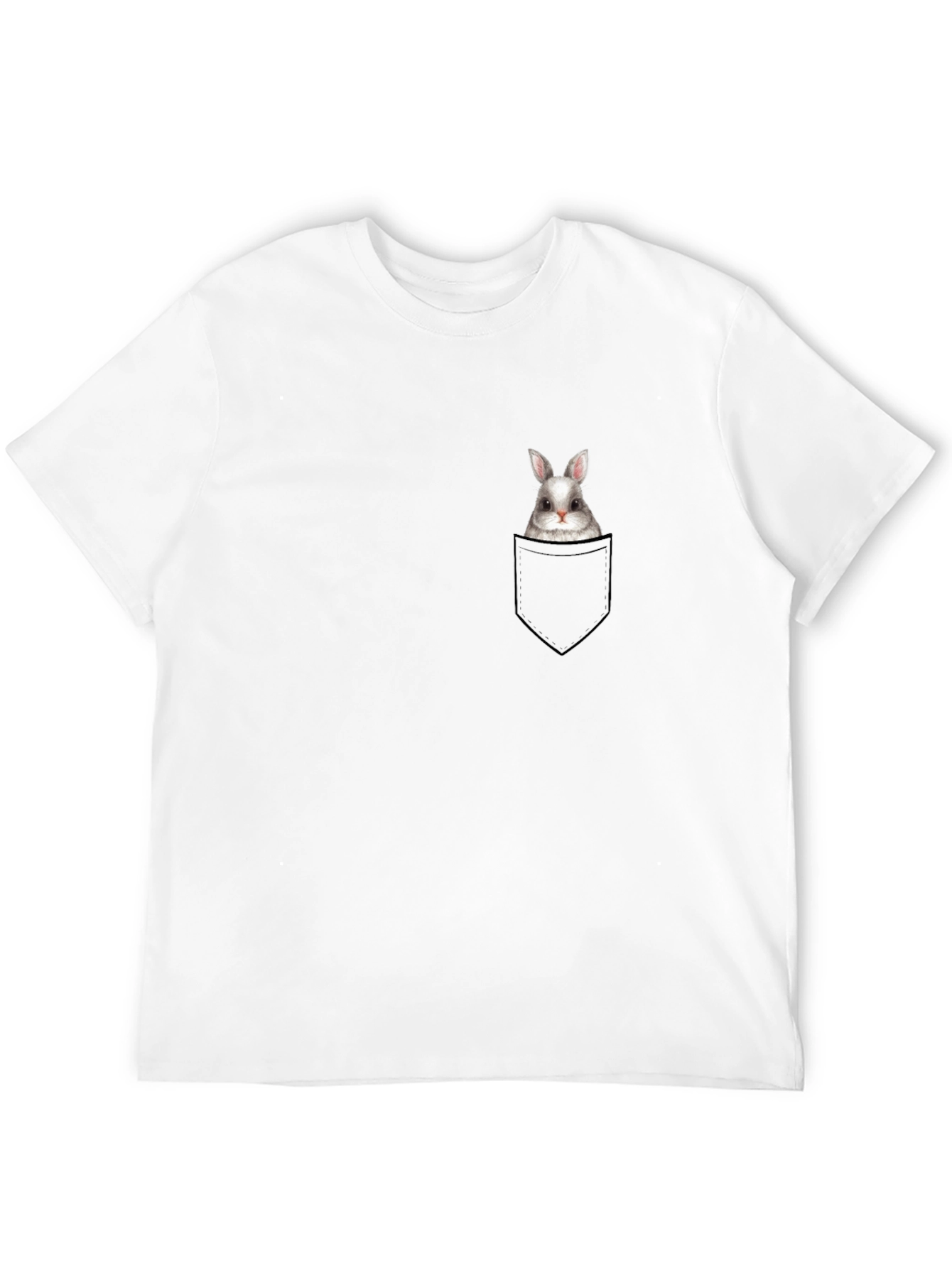 Bunny in Pocket Graphic Tee - Casual Style