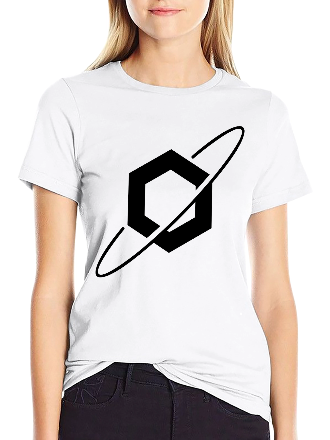 Geometric Orbit Black T-Shirt - Modern Graphic Tee