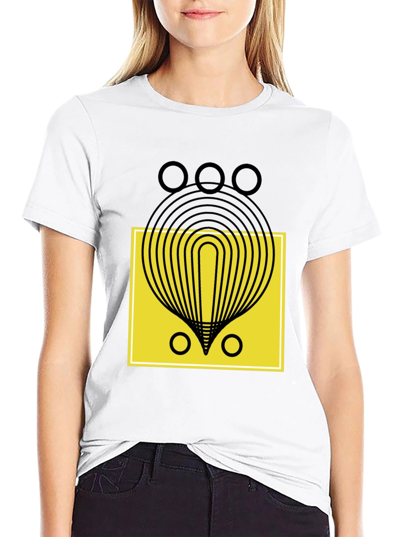 Abstract Graphic Tee - Black Cotton Shirt