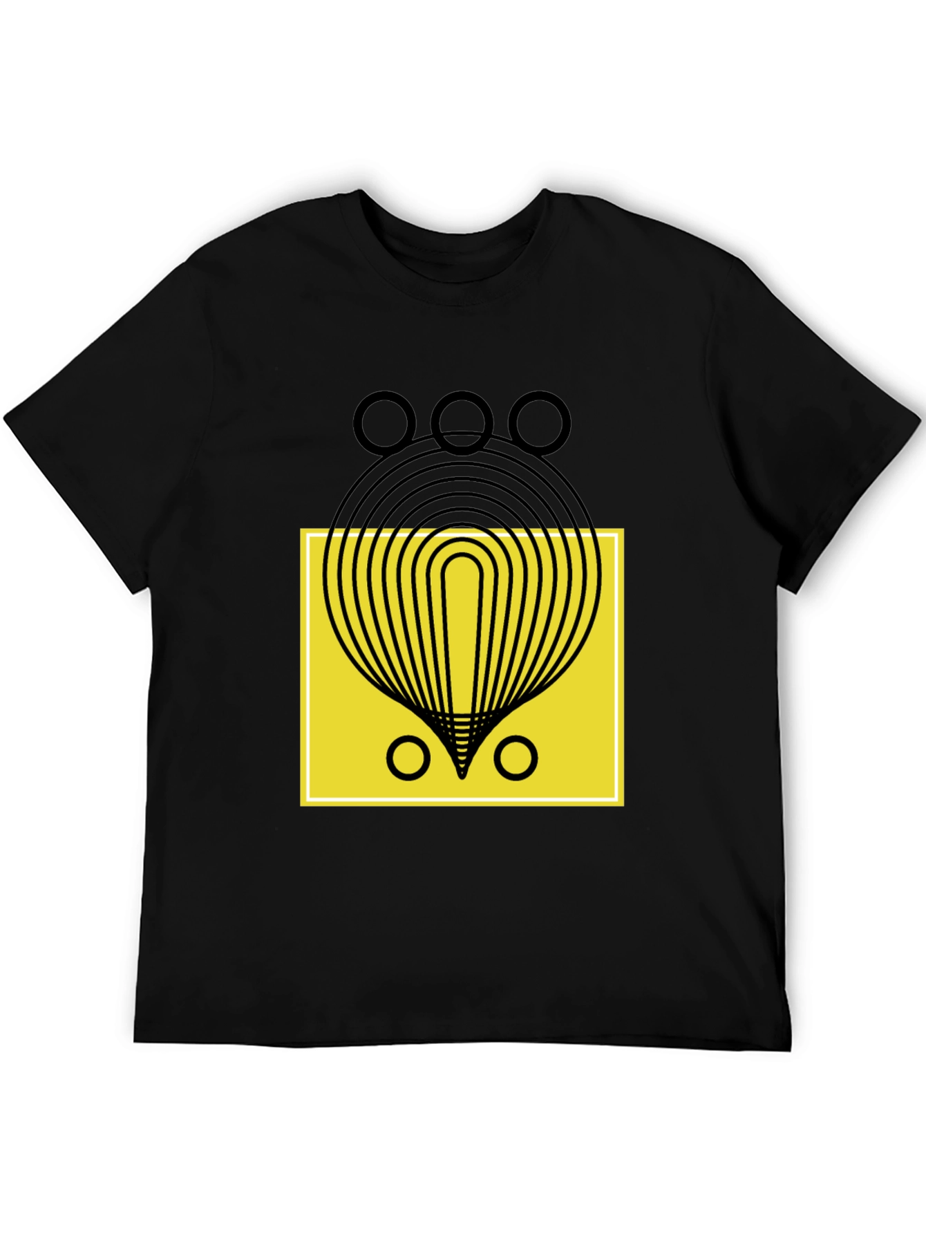 Abstract Graphic Tee - Black Cotton Shirt