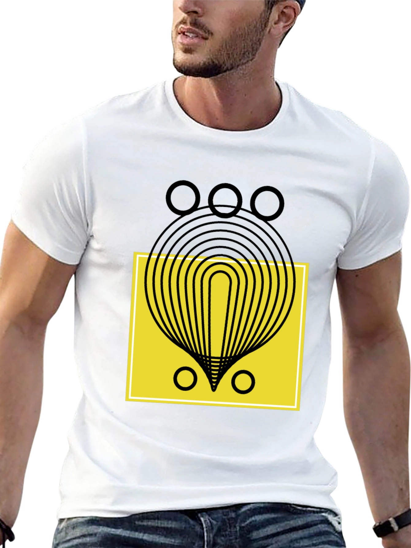 Abstract Graphic Tee - Black Cotton Shirt