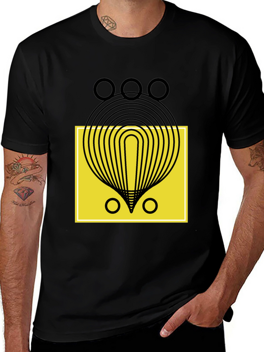 Abstract Graphic Tee - Black Cotton Shirt