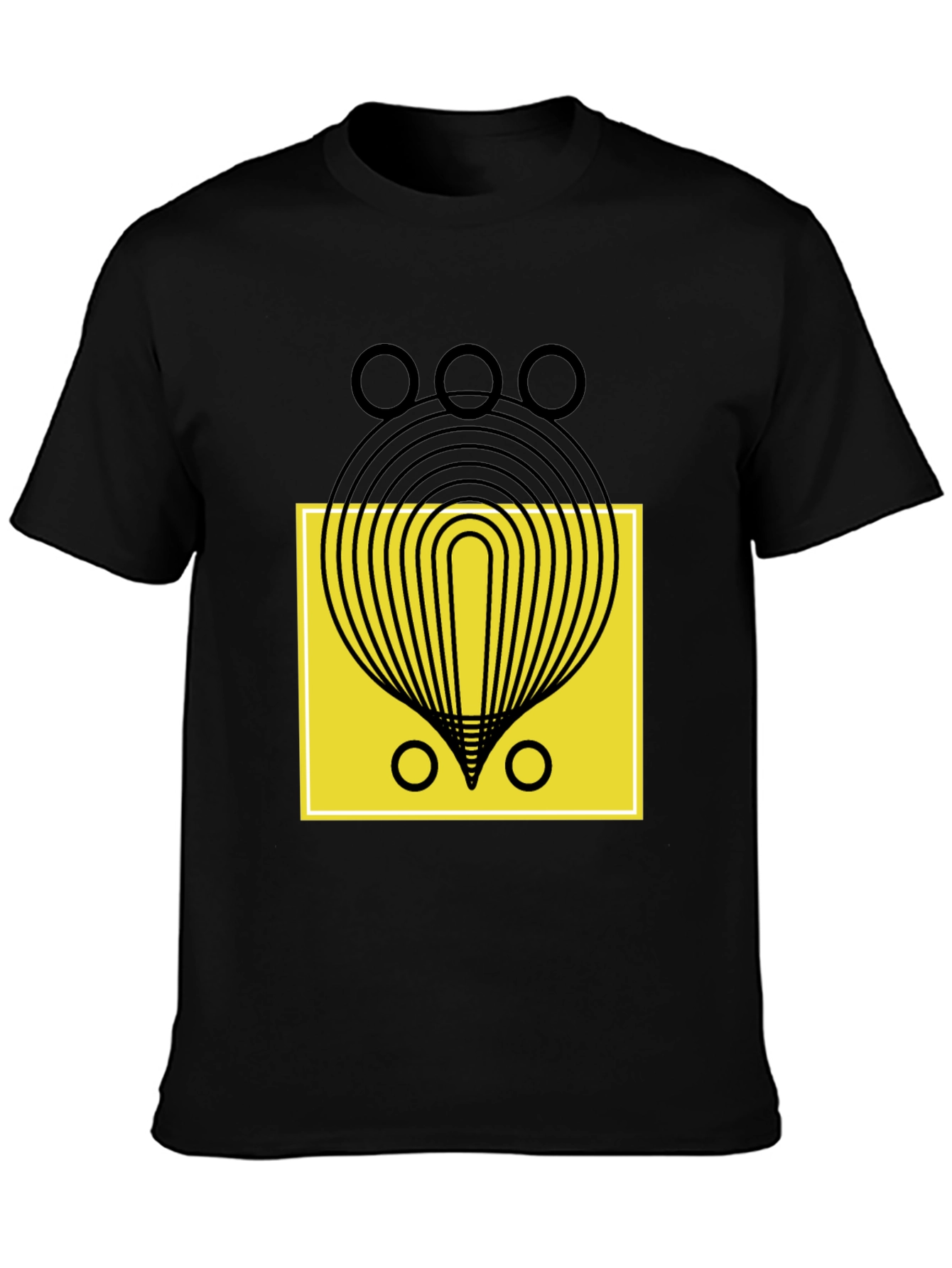 Abstract Graphic Tee - Black Cotton Shirt