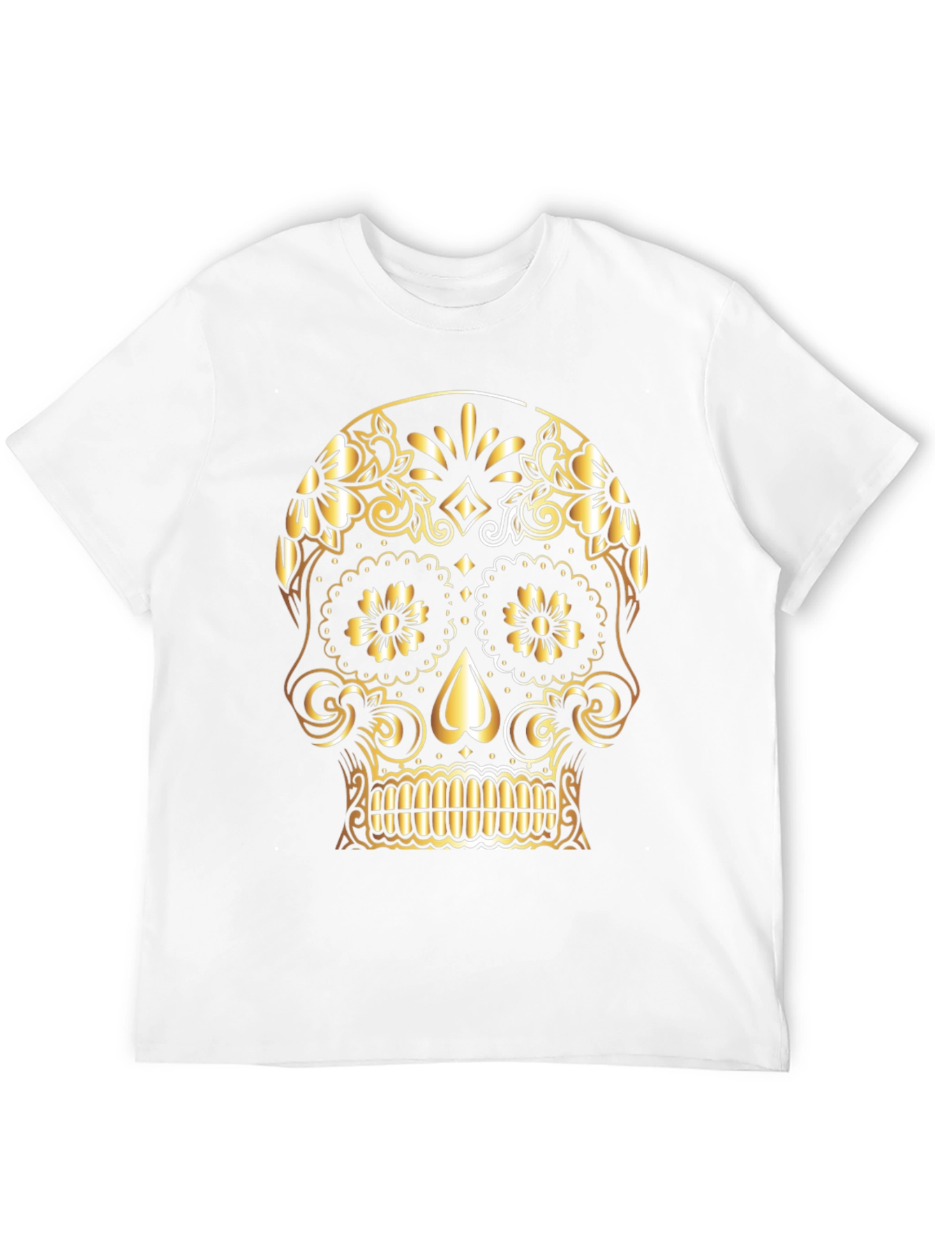 Gold Sugar Skull Graphic Tee