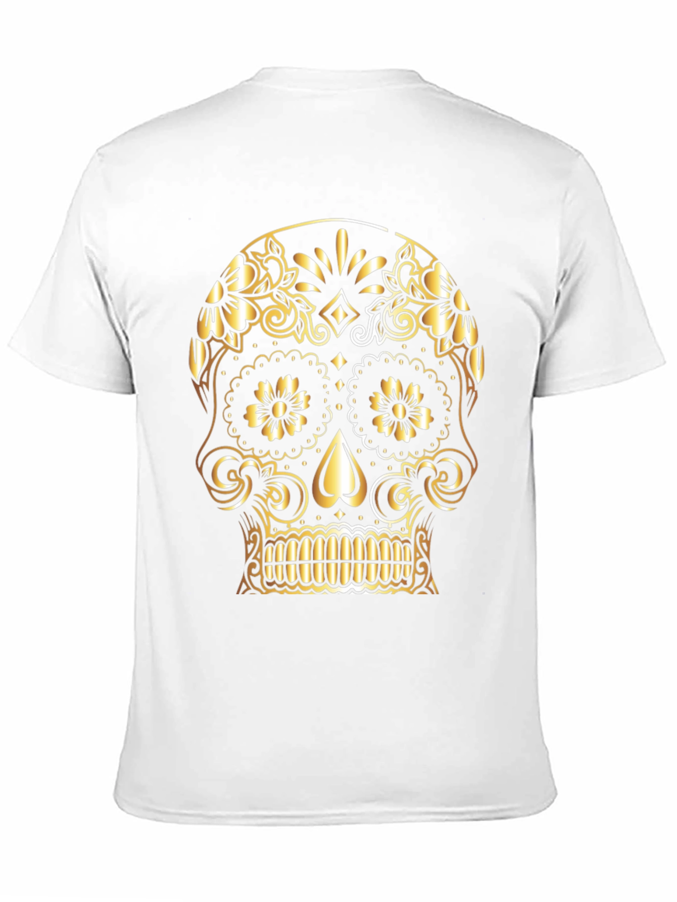 Gold Sugar Skull Graphic Tee