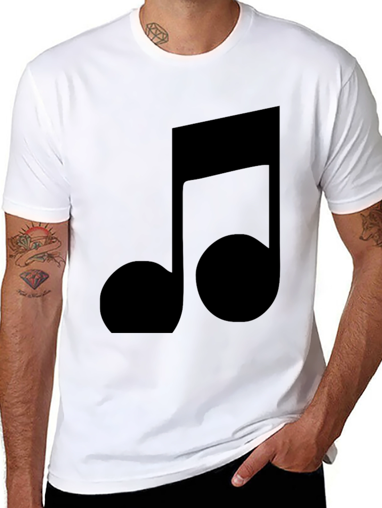 Music Note Graphic Tee - Black T-Shirt