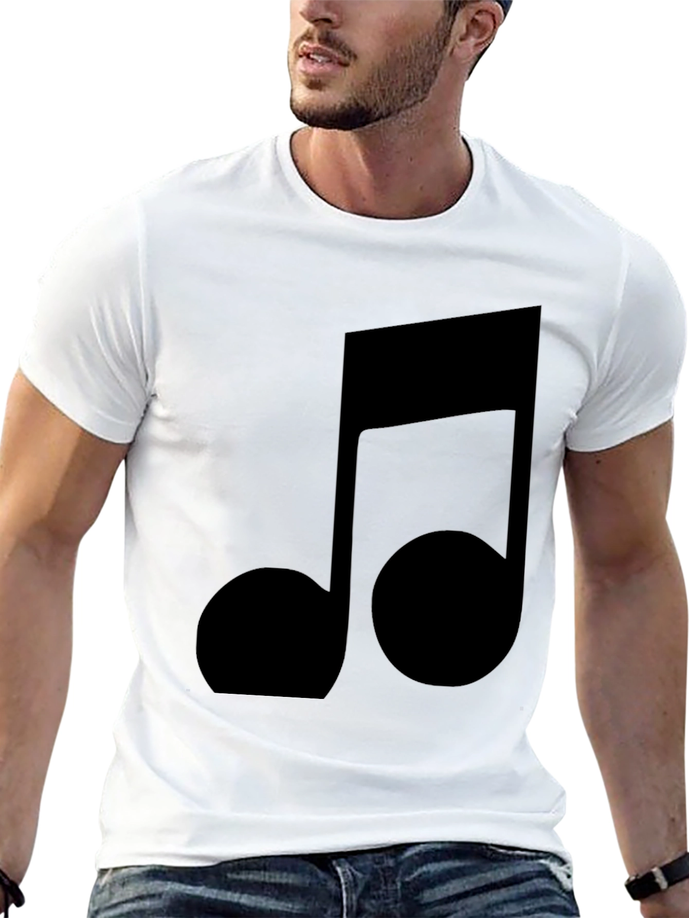 Music Note Graphic Tee - Black T-Shirt