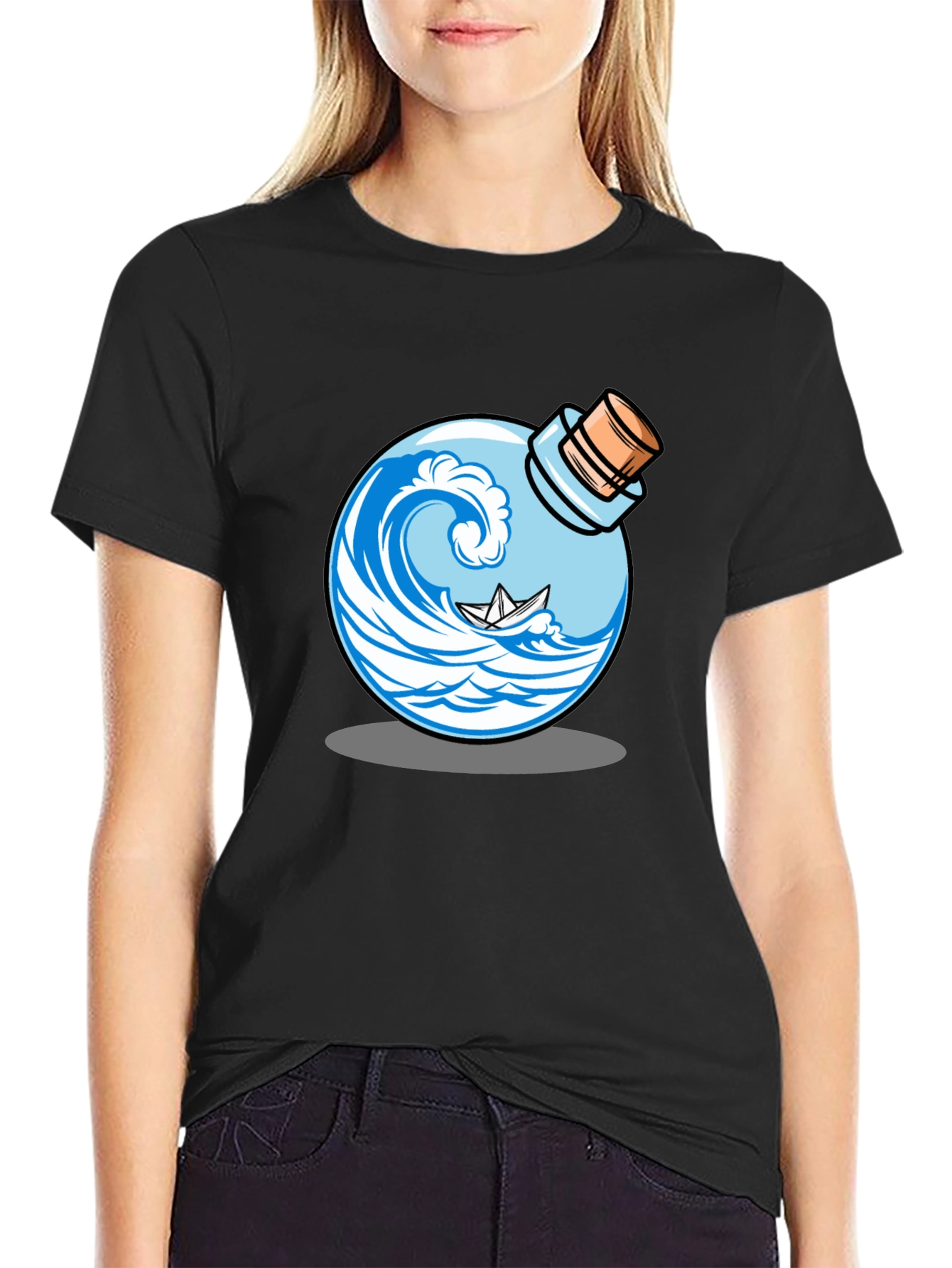 Wave in a Bottle Graphic T-Shirt