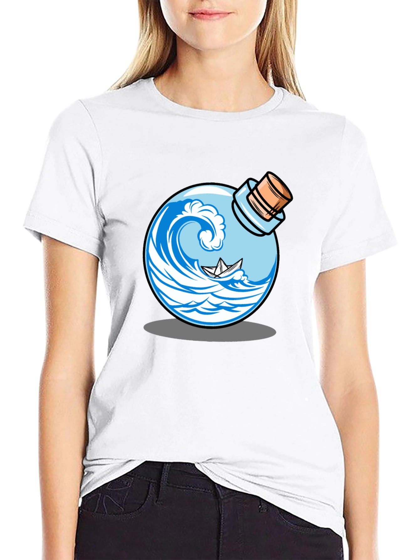 Wave in a Bottle Graphic T-Shirt