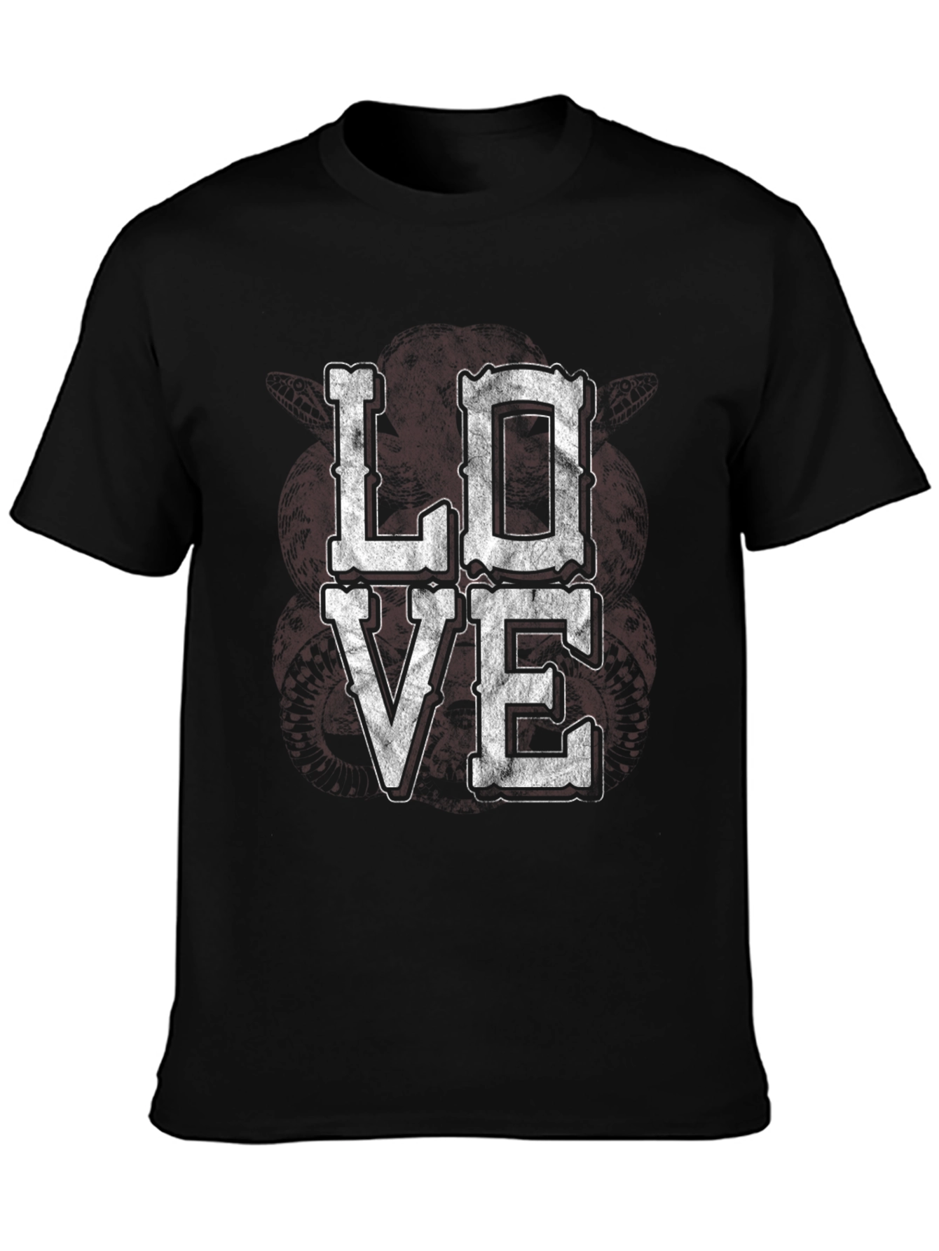 LOVE Graphic Print Tee - Distressed Look