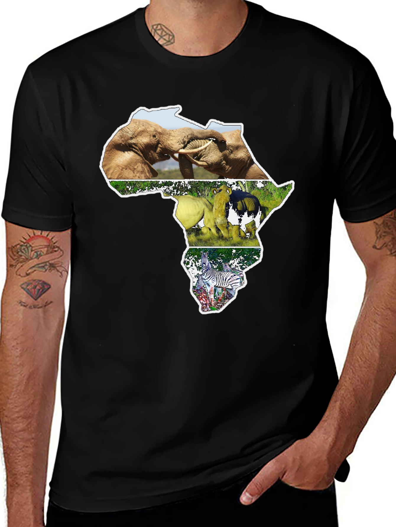 African Wildlife T-Shirt - Continent Design