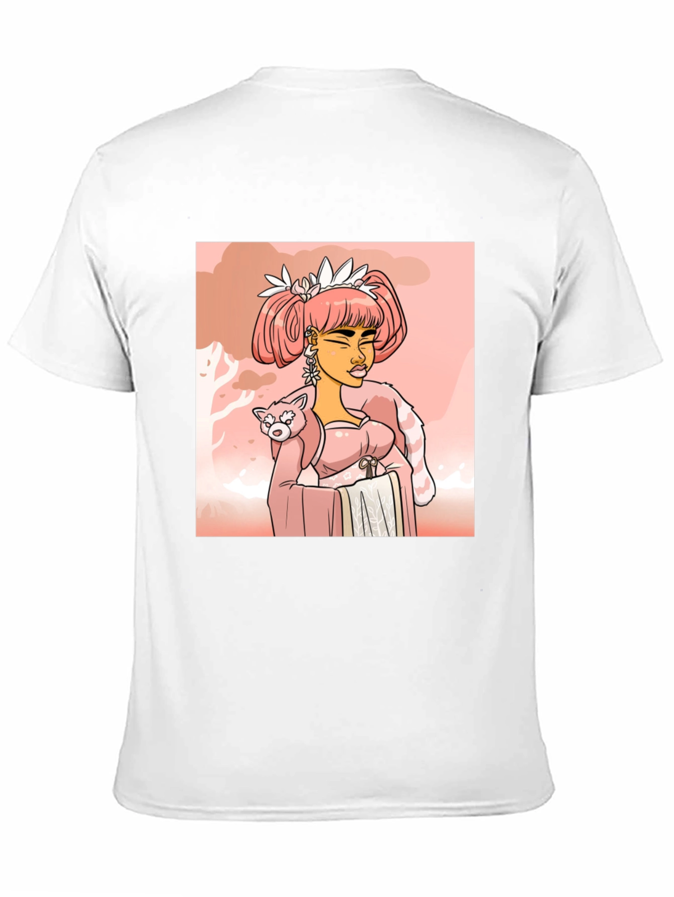 Anime Girl with Red Panda T-Shirt