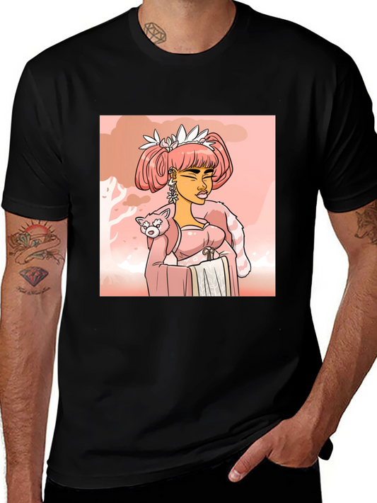 Anime Girl with Red Panda T-Shirt