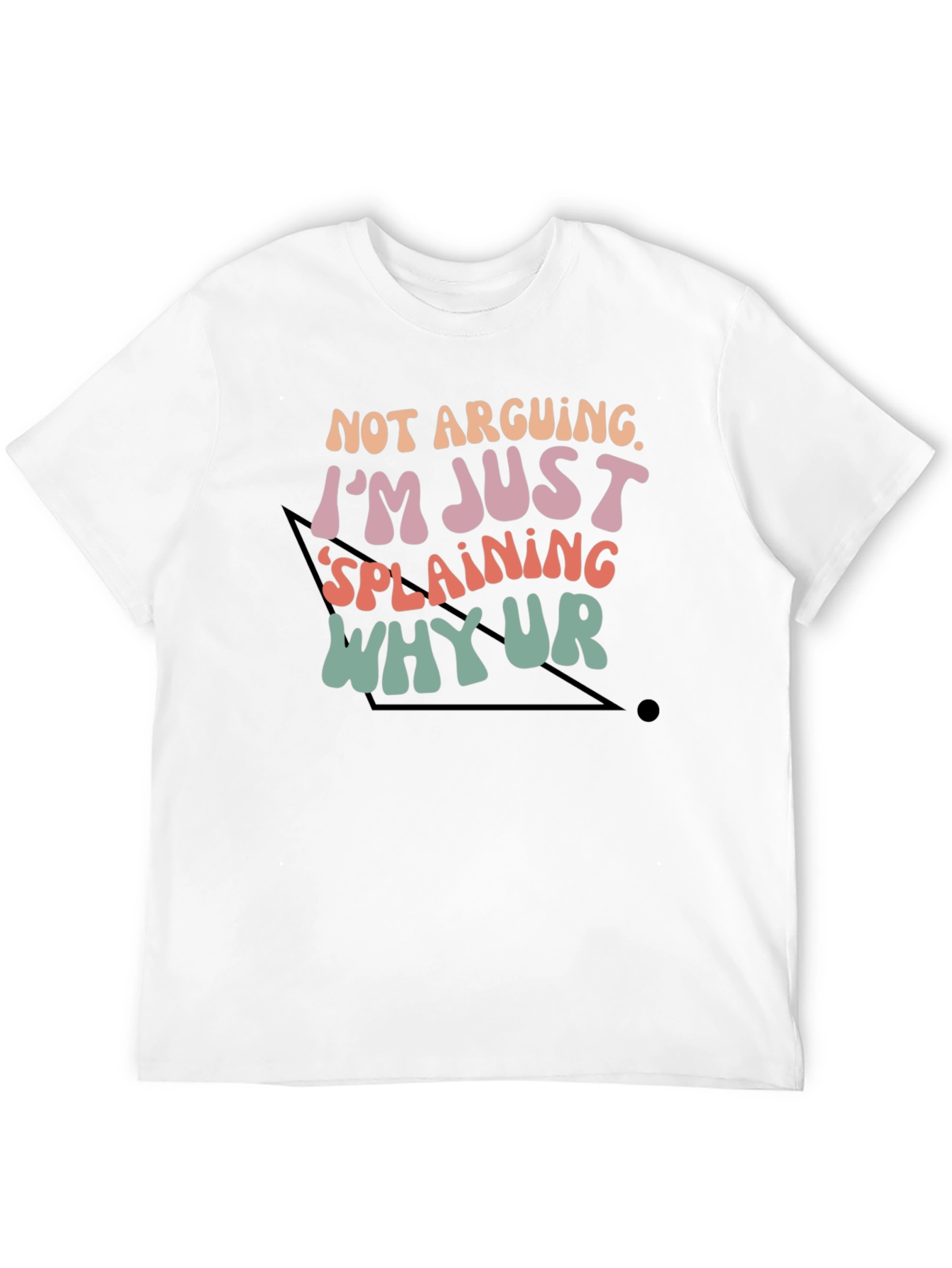 Funny Explaining Graphic Tee - Black Cotton T-Shirt