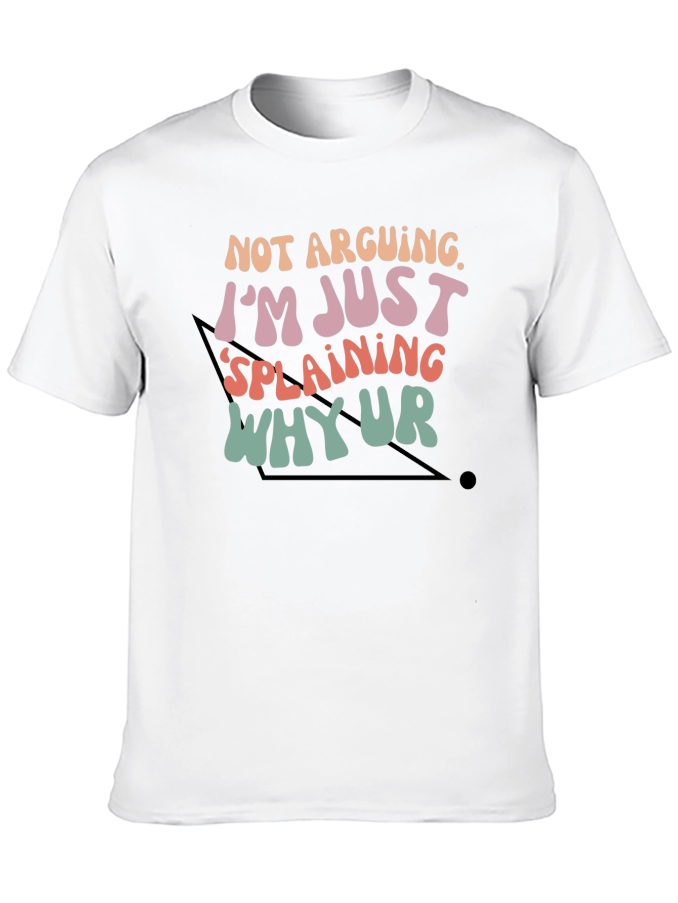 Funny Explaining Graphic Tee - Black Cotton T-Shirt