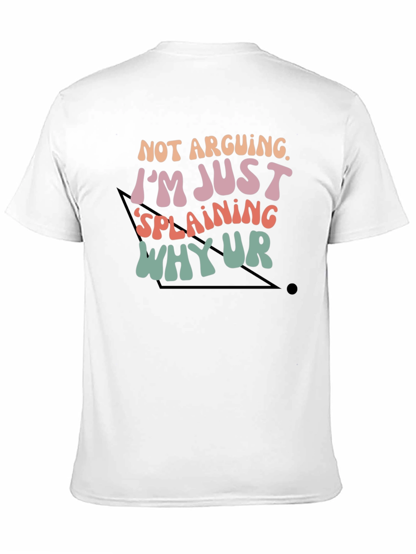Funny Explaining Graphic Tee - Black Cotton T-Shirt