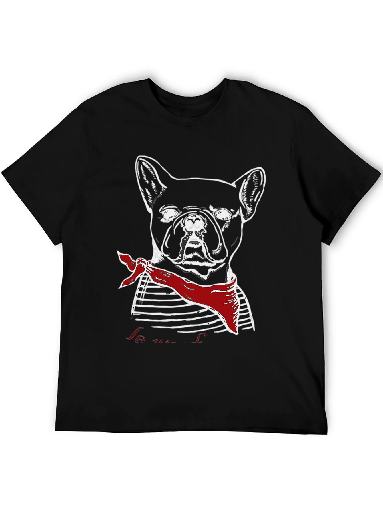French Bulldog Graphic Tee - Mens Black T-Shirt