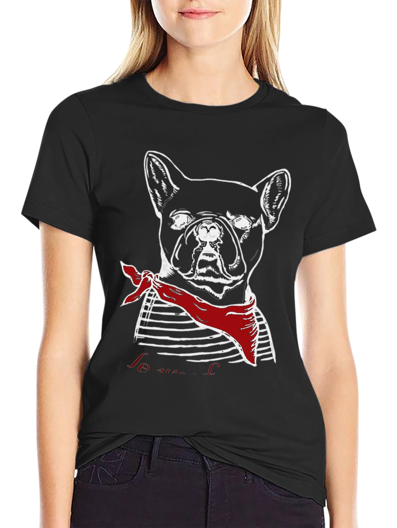 French Bulldog Graphic Tee - Mens Black T-Shirt