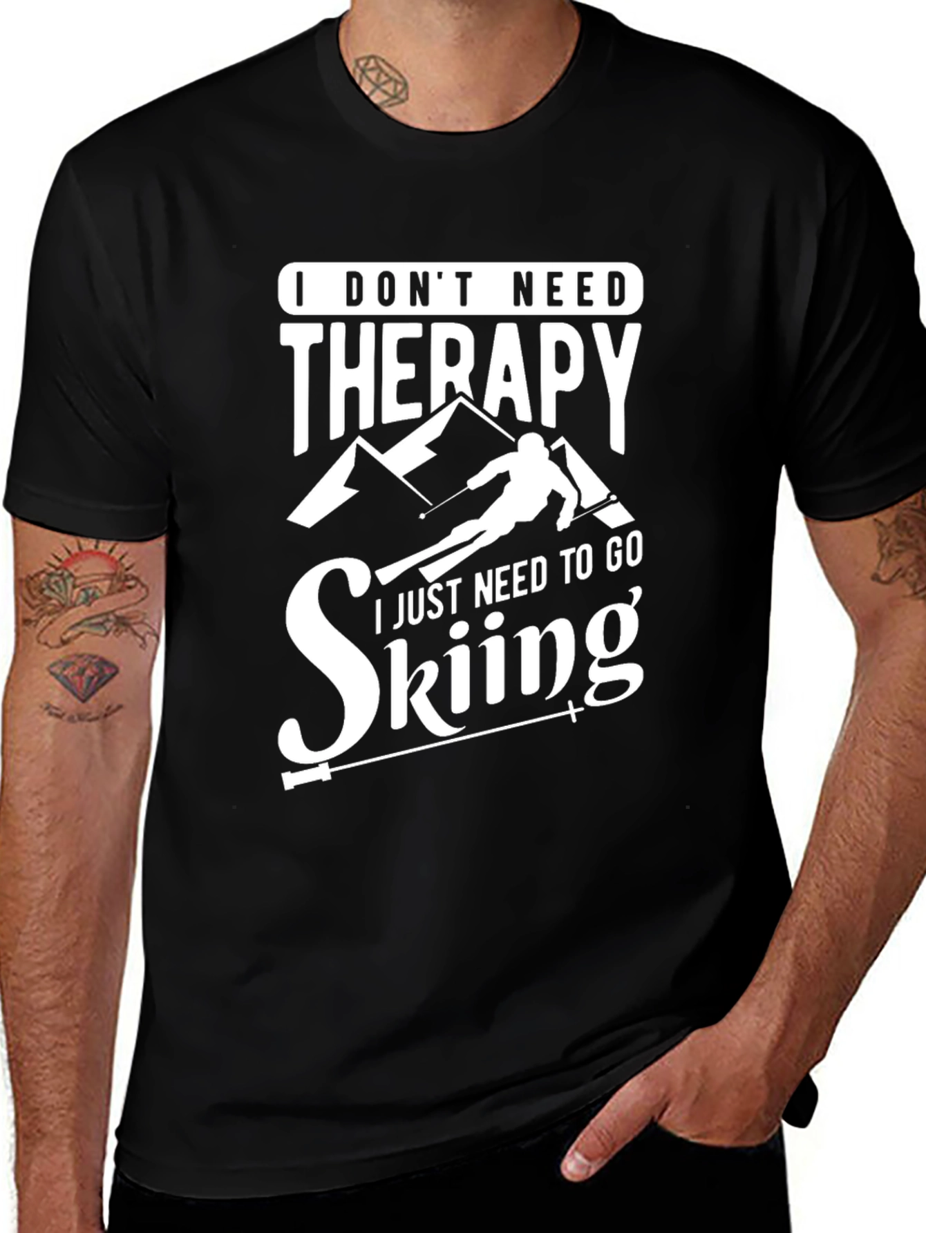 Funny Skiing Therapy T-Shirt