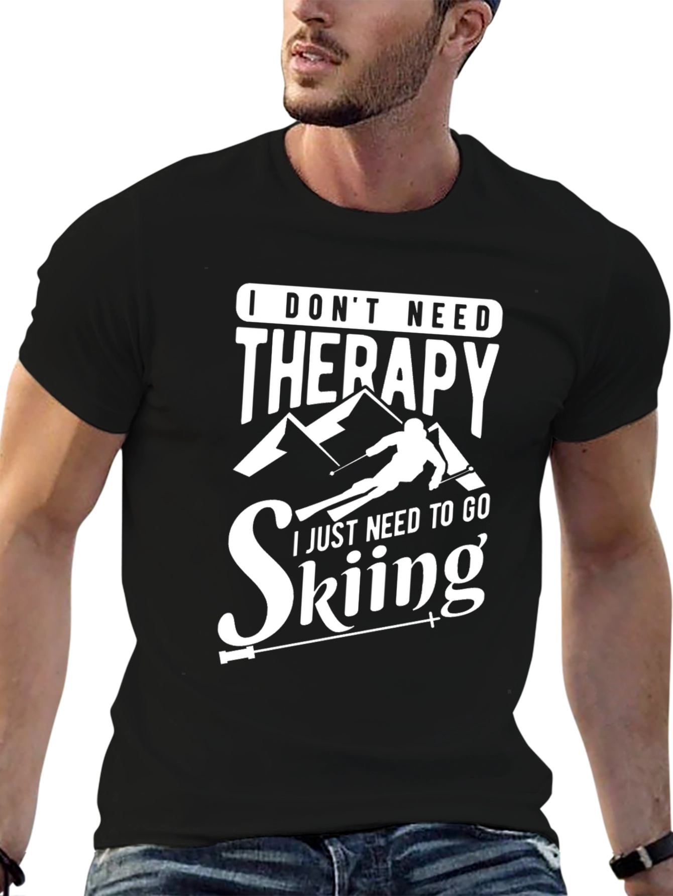 Funny Skiing Therapy T-Shirt