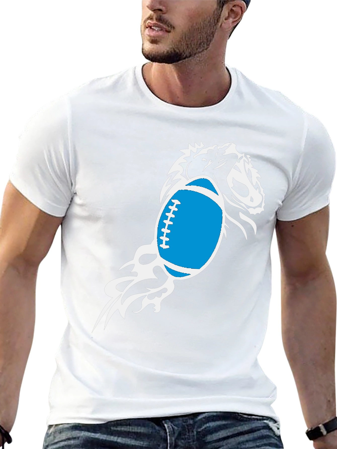 Lion Football Graphic T-Shirt