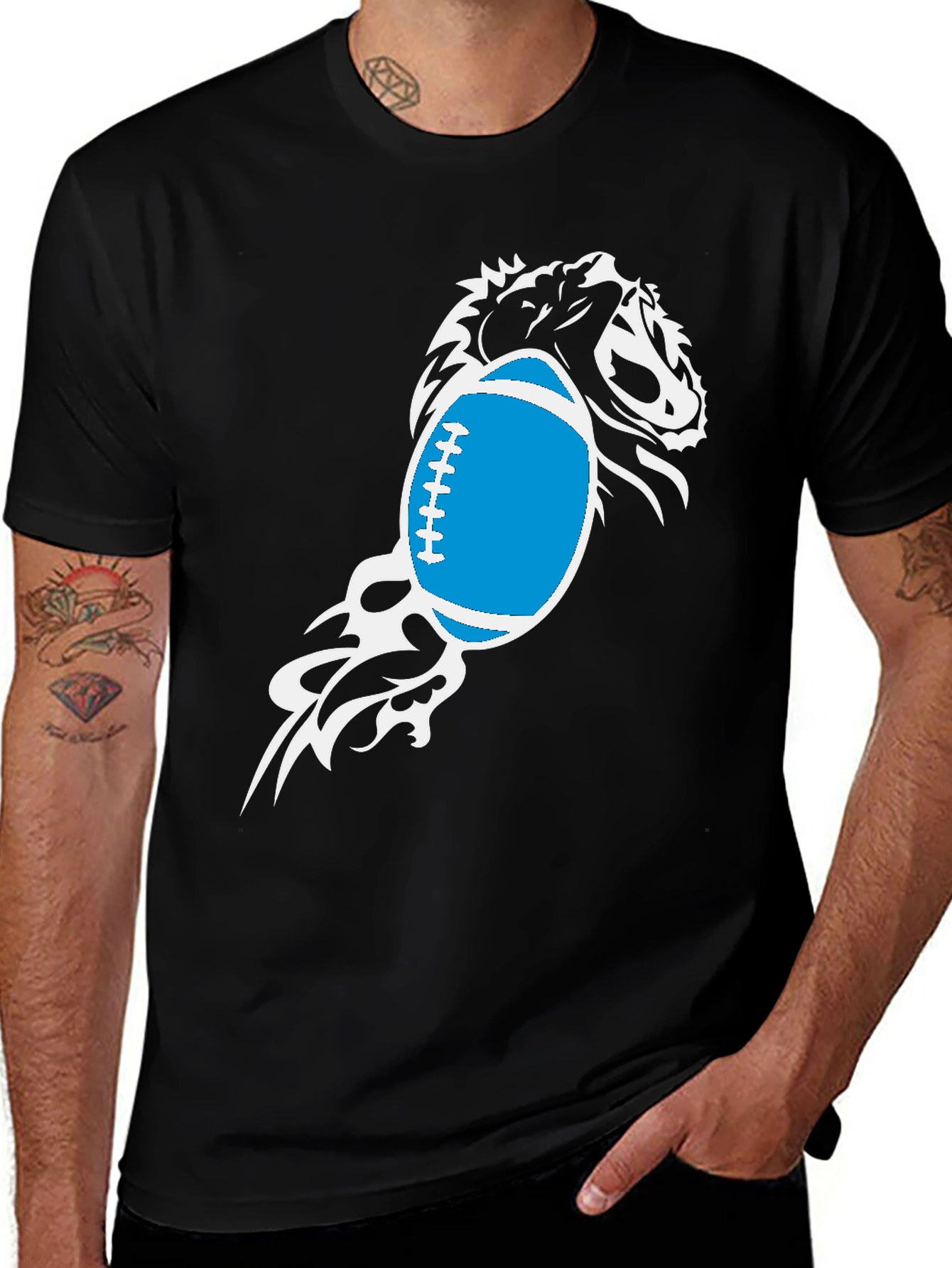 Lion Football Graphic T-Shirt