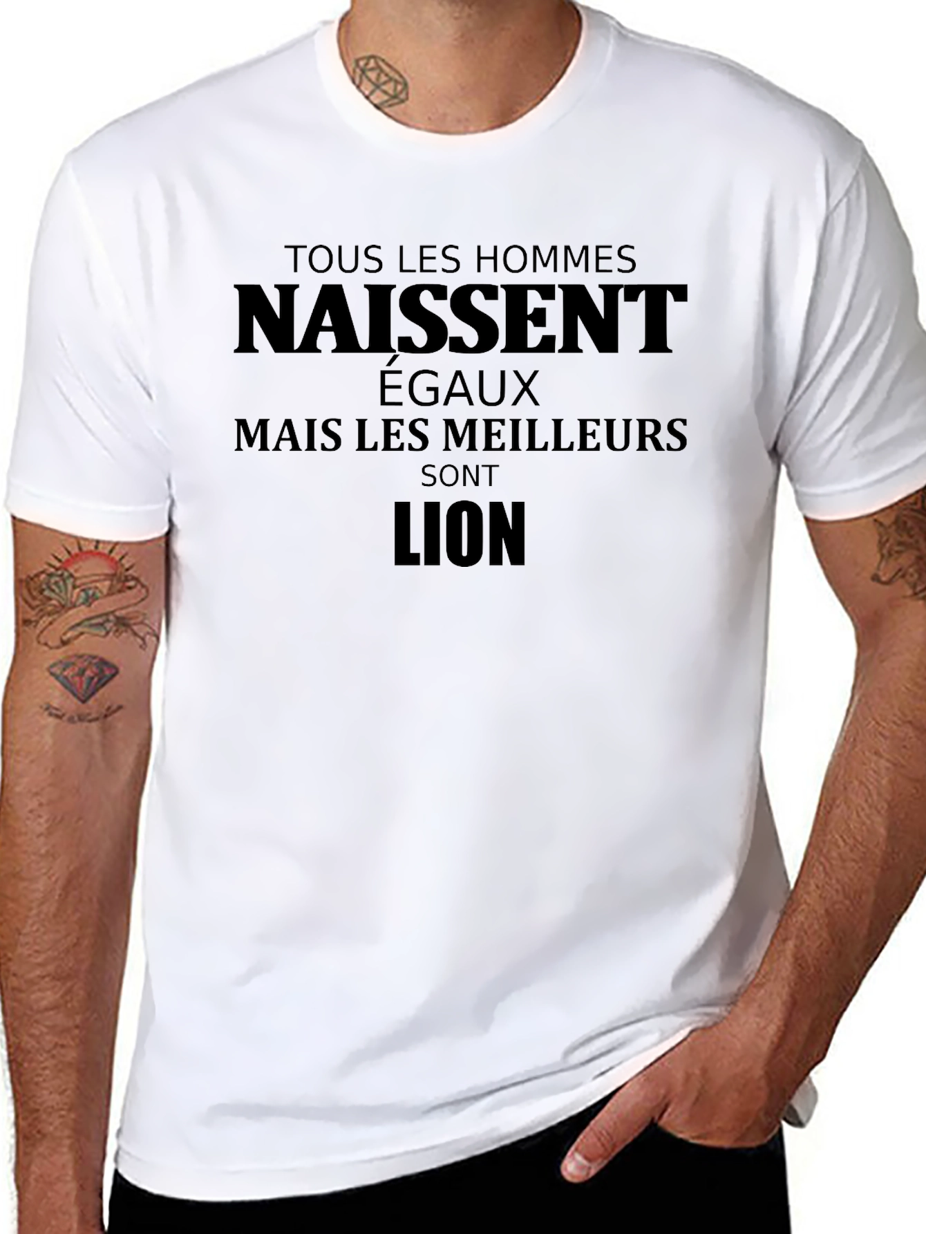Lion Graphic Tee - French Text