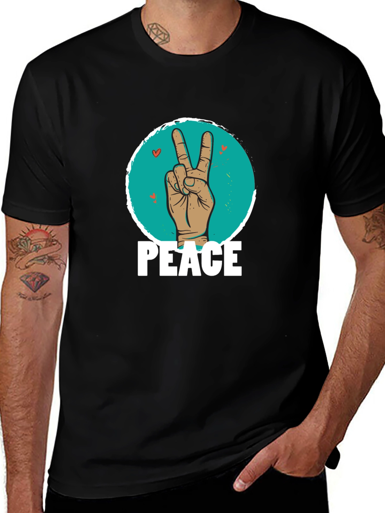 Peace Sign Hand Graphic T-Shirt