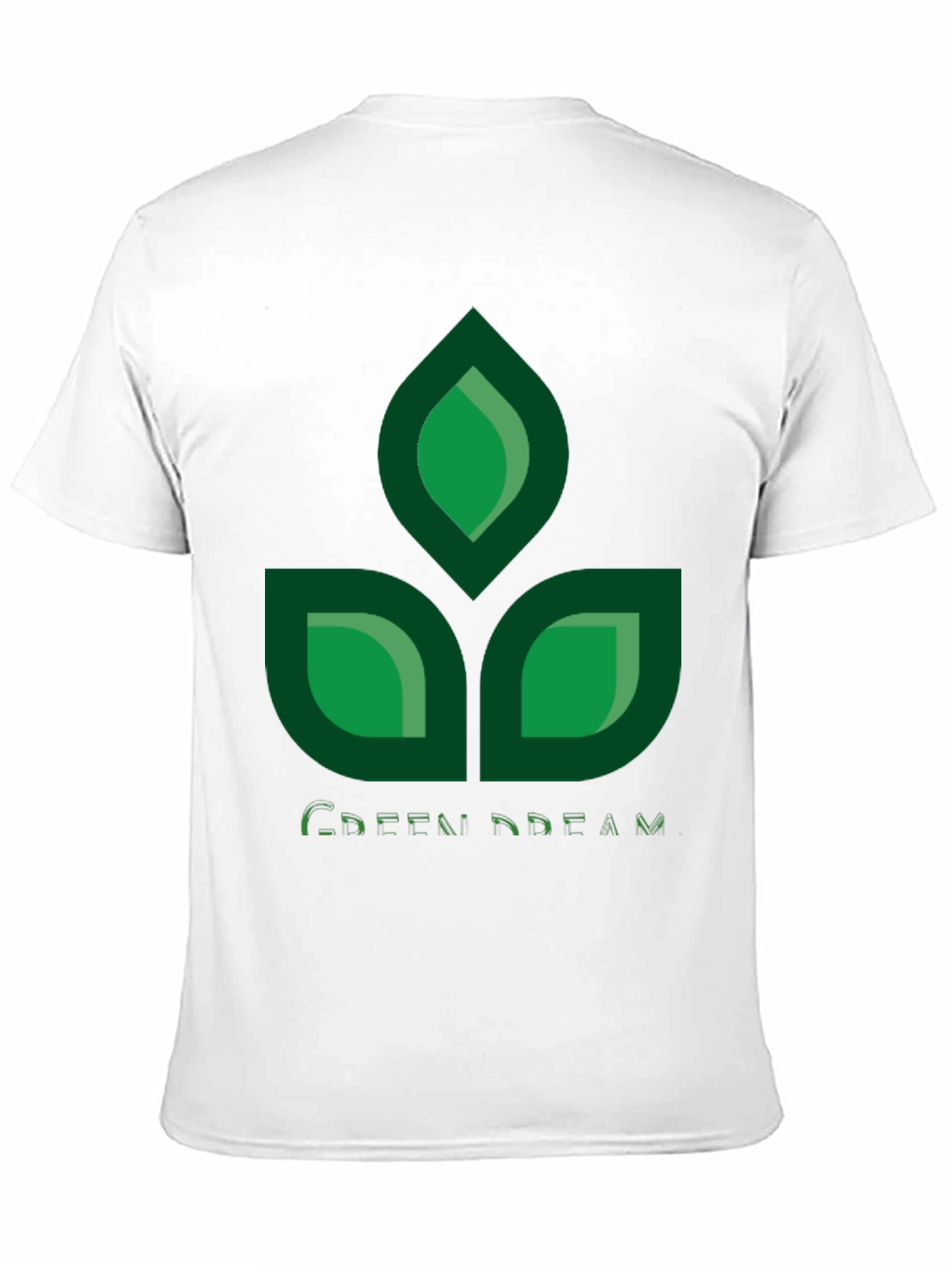 Green Dream Leaf Design Black T-Shirt