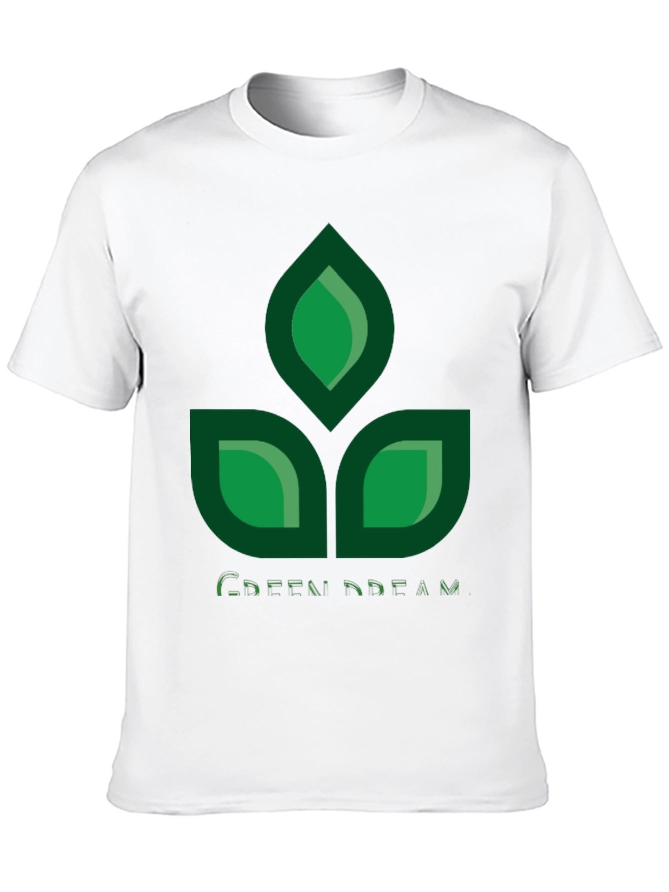 Green Dream Leaf Design Black T-Shirt