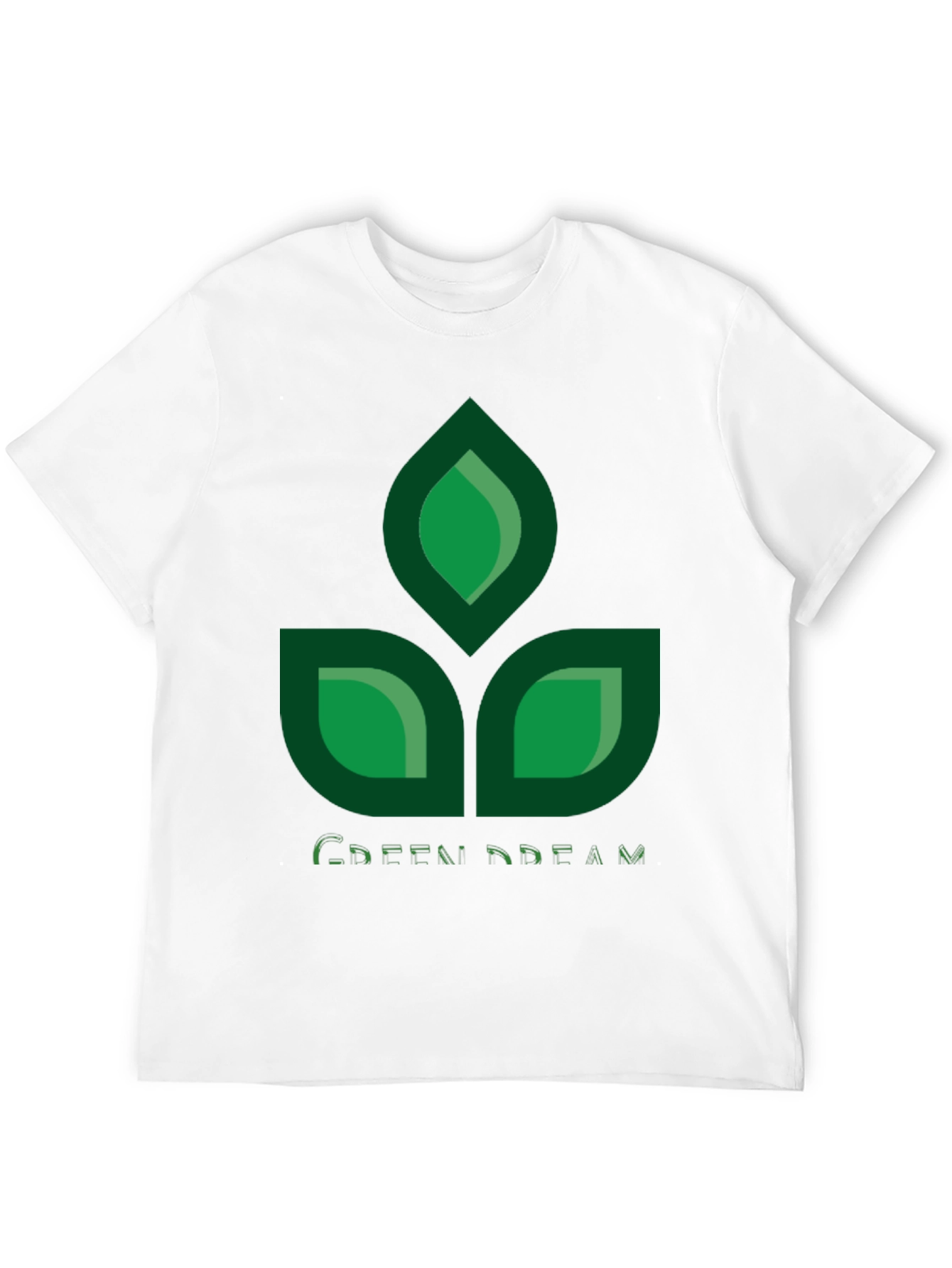 Green Dream Leaf Design Black T-Shirt