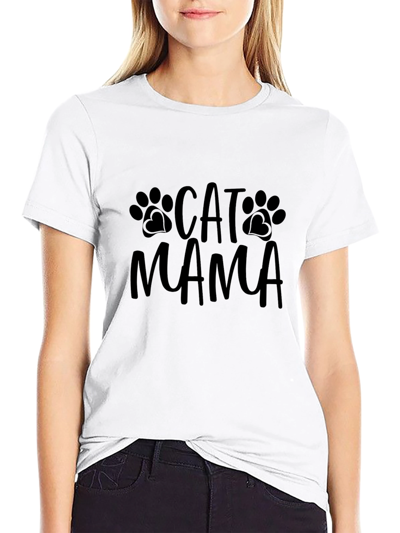 Cat Mama T-Shirt - Black Graphic Tee