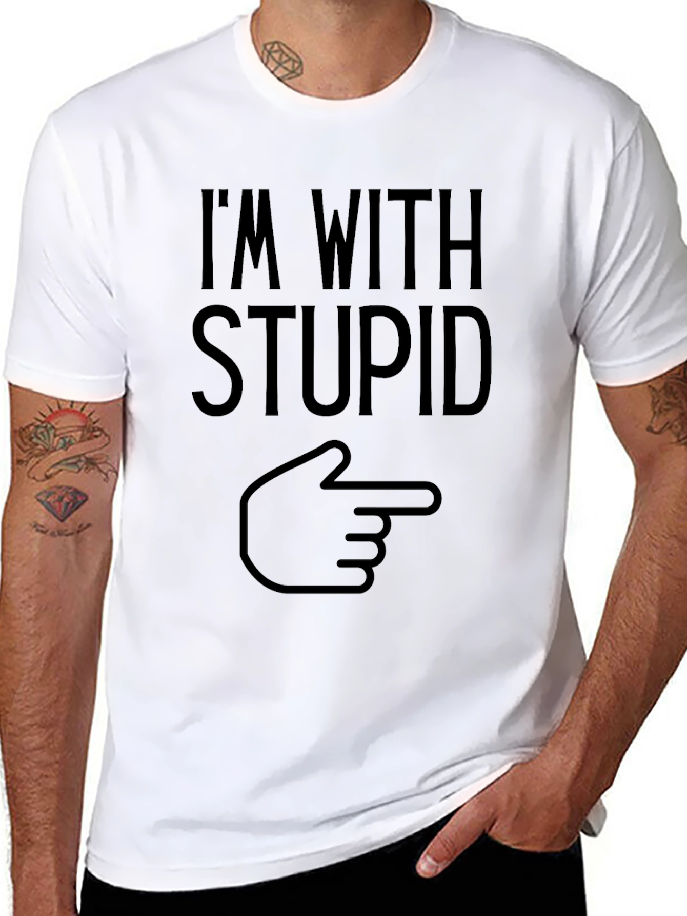 Im with Stupid Funny Graphic T-Shirt