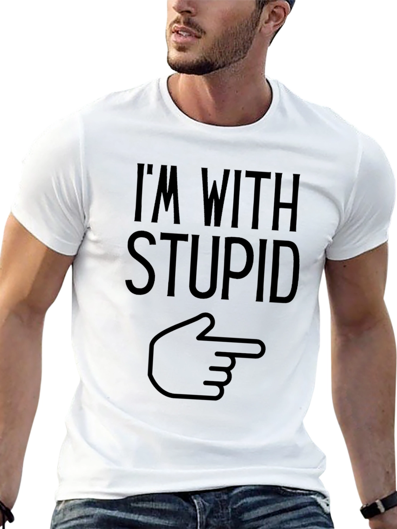 Im with Stupid Funny Graphic T-Shirt