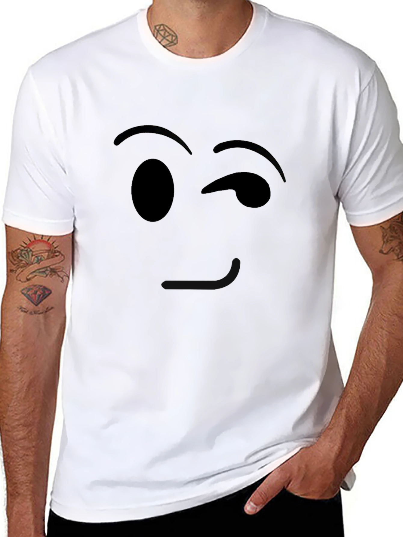 Winking Emoji Black T-Shirt - Express Yourself!