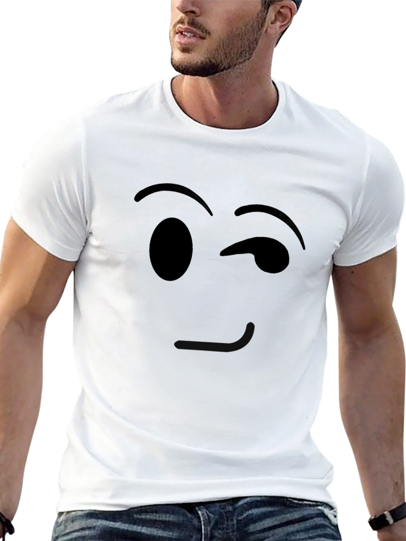 Winking Emoji Black T-Shirt - Express Yourself!
