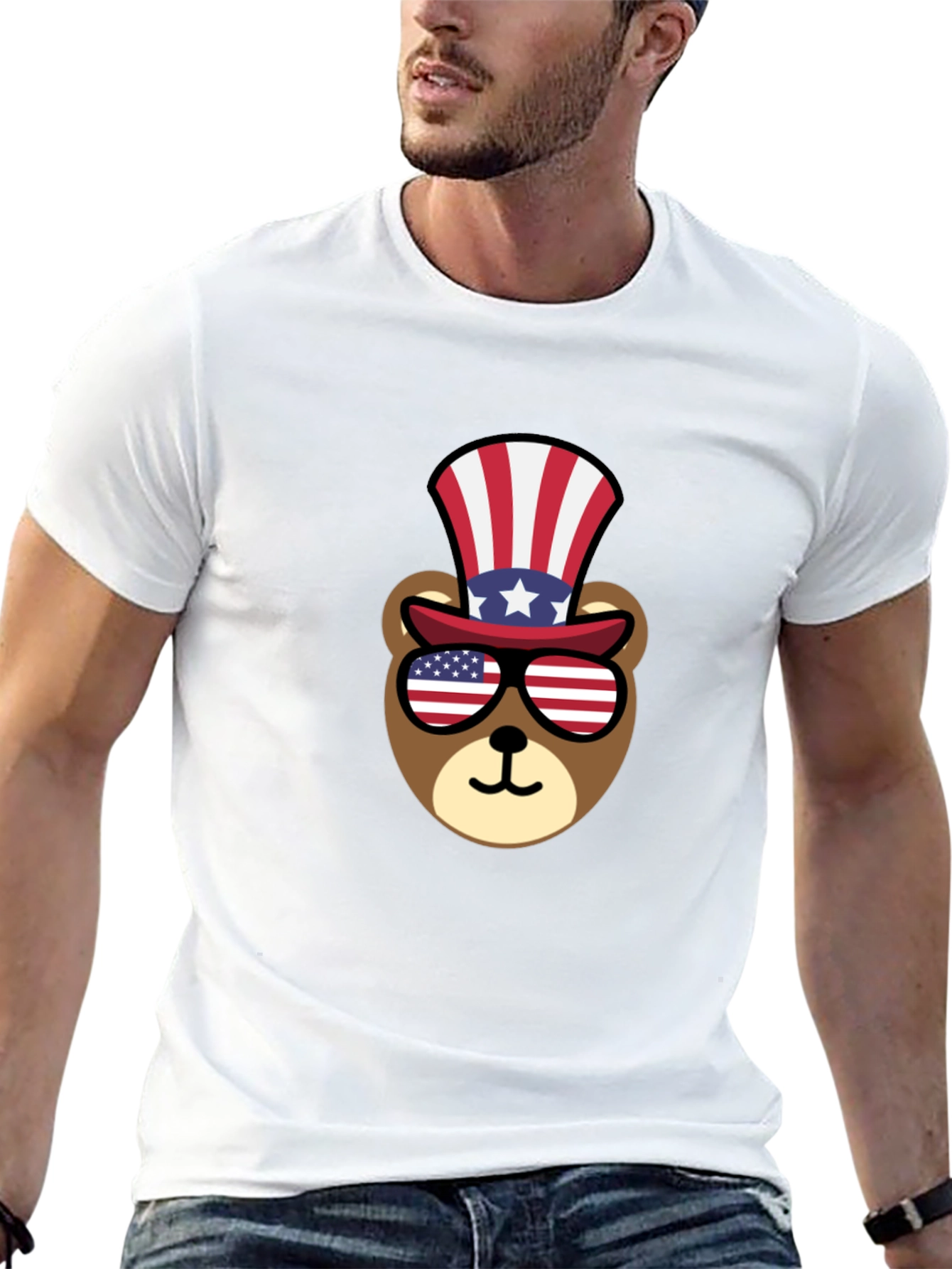 Patriotic Bear T-Shirt - American Pride Tee