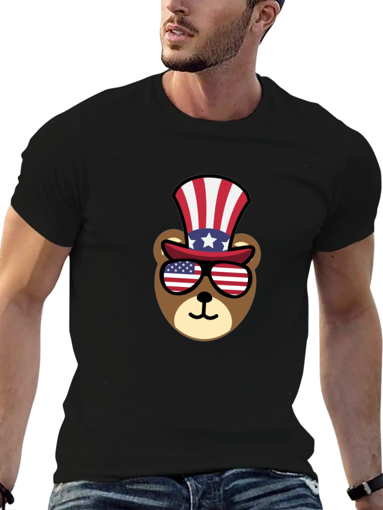 Patriotic Bear T-Shirt - American Pride Tee