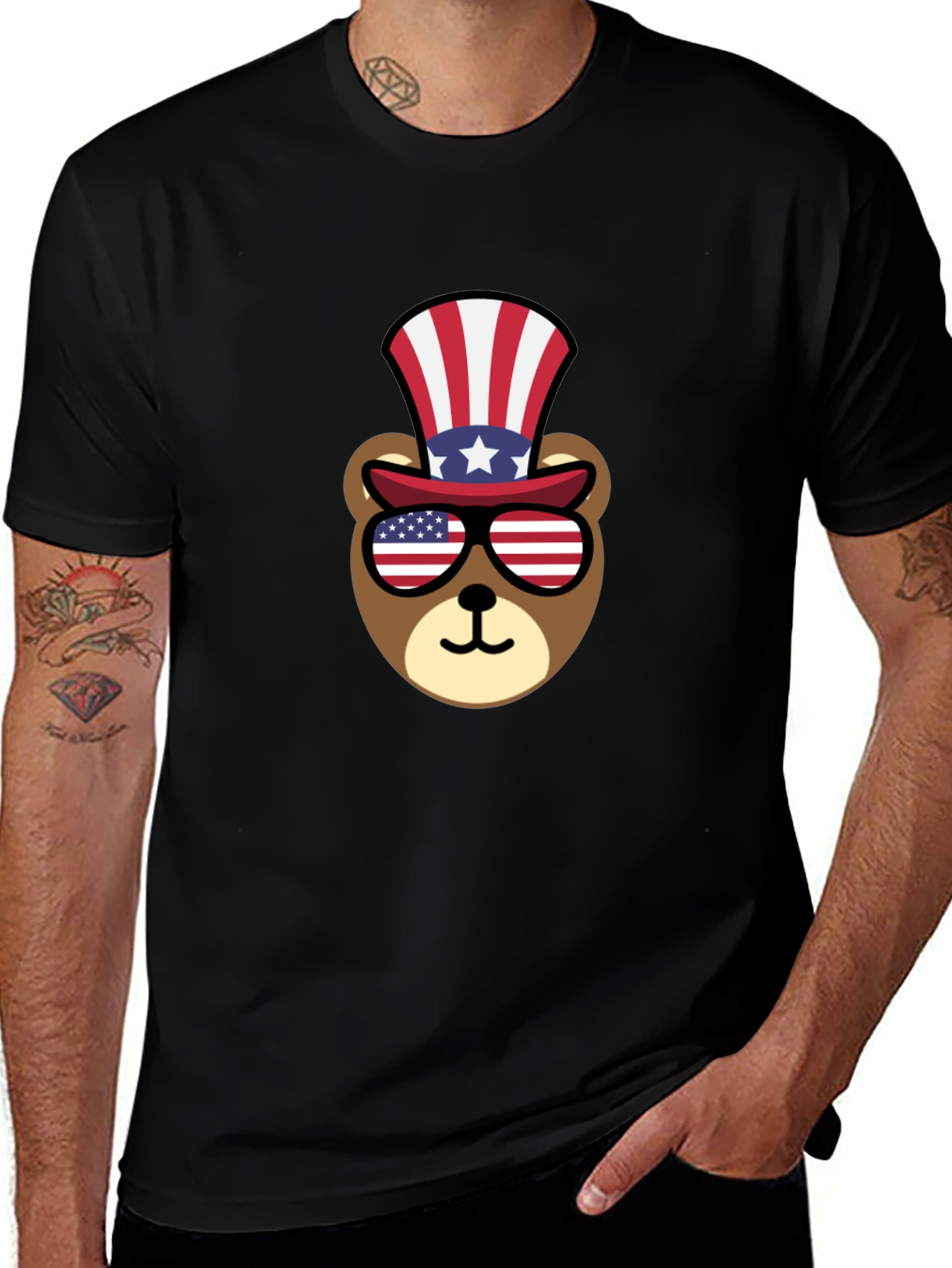 Patriotic Bear T-Shirt - American Pride Tee