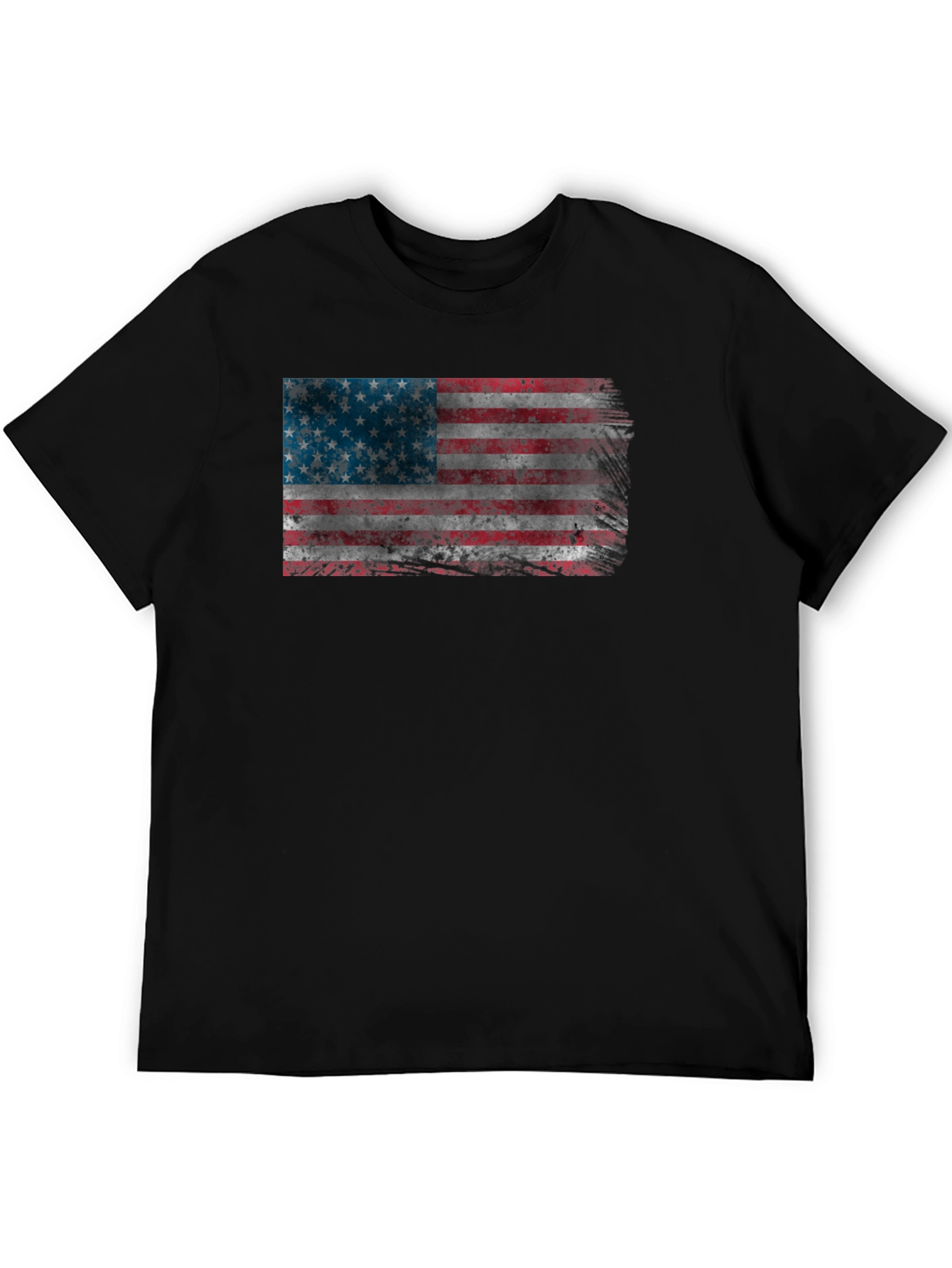 American Flag Distressed Graphic Tee - Patriotic Style