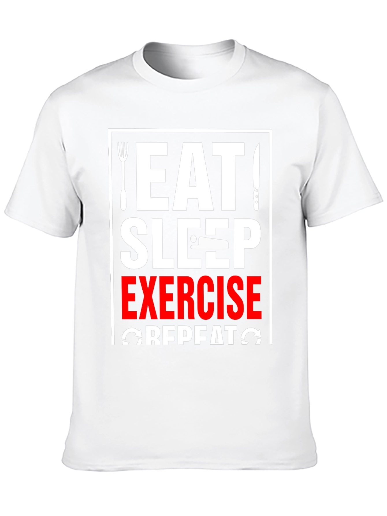 Eat Sleep Exercise Repeat T-Shirt - Black Graphic Tee