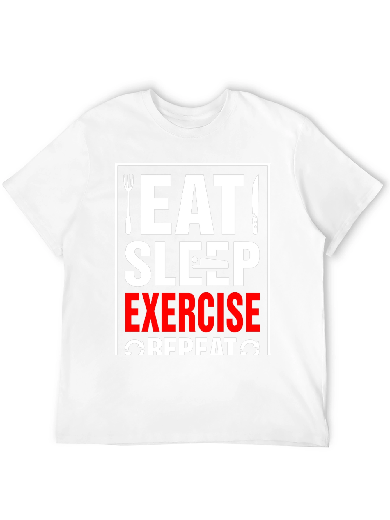 Eat Sleep Exercise Repeat T-Shirt - Black Graphic Tee