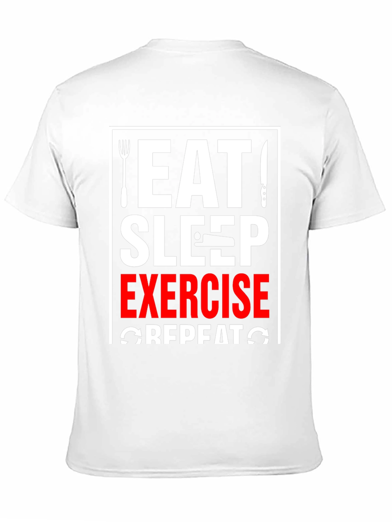 Eat Sleep Exercise Repeat T-Shirt - Black Graphic Tee