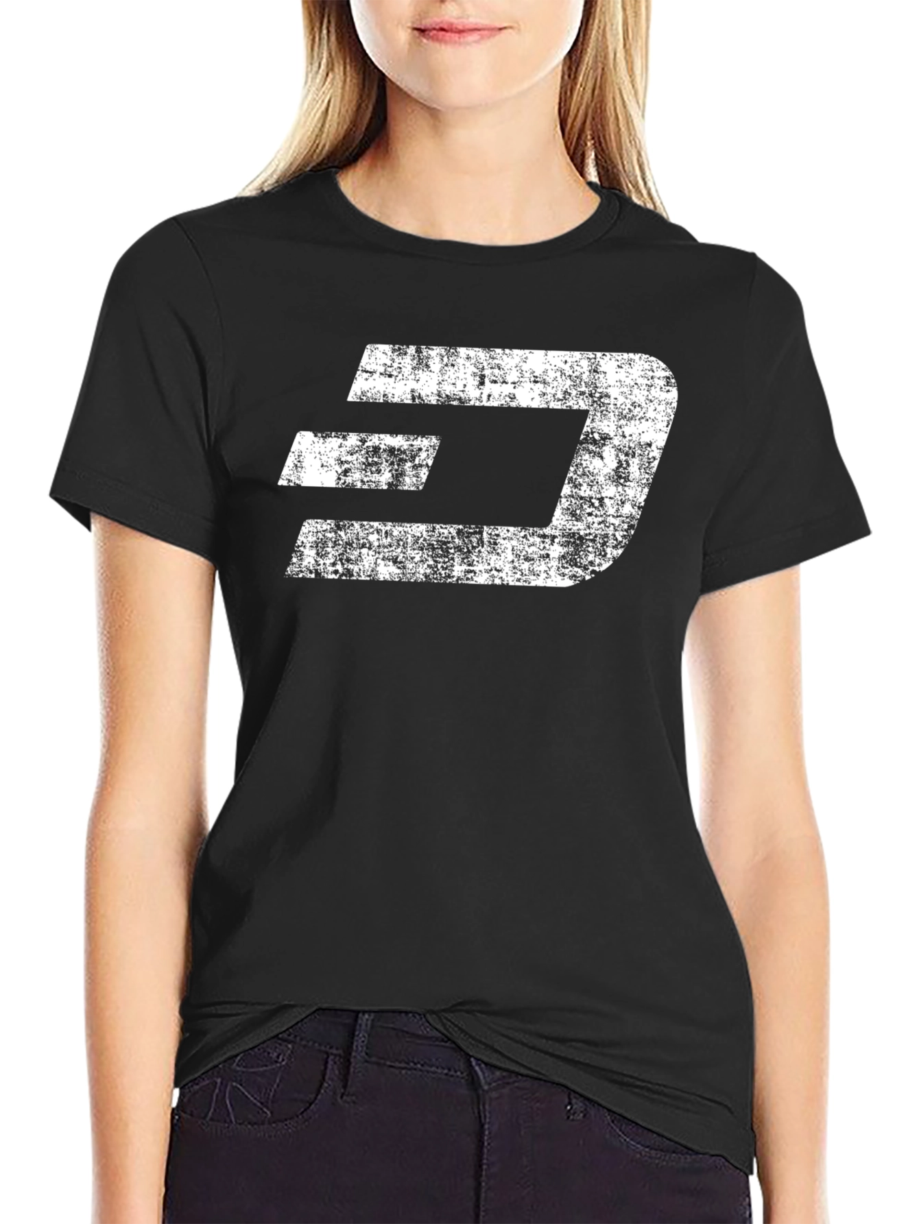 Distressed Style Dash Crypto T-Shirt