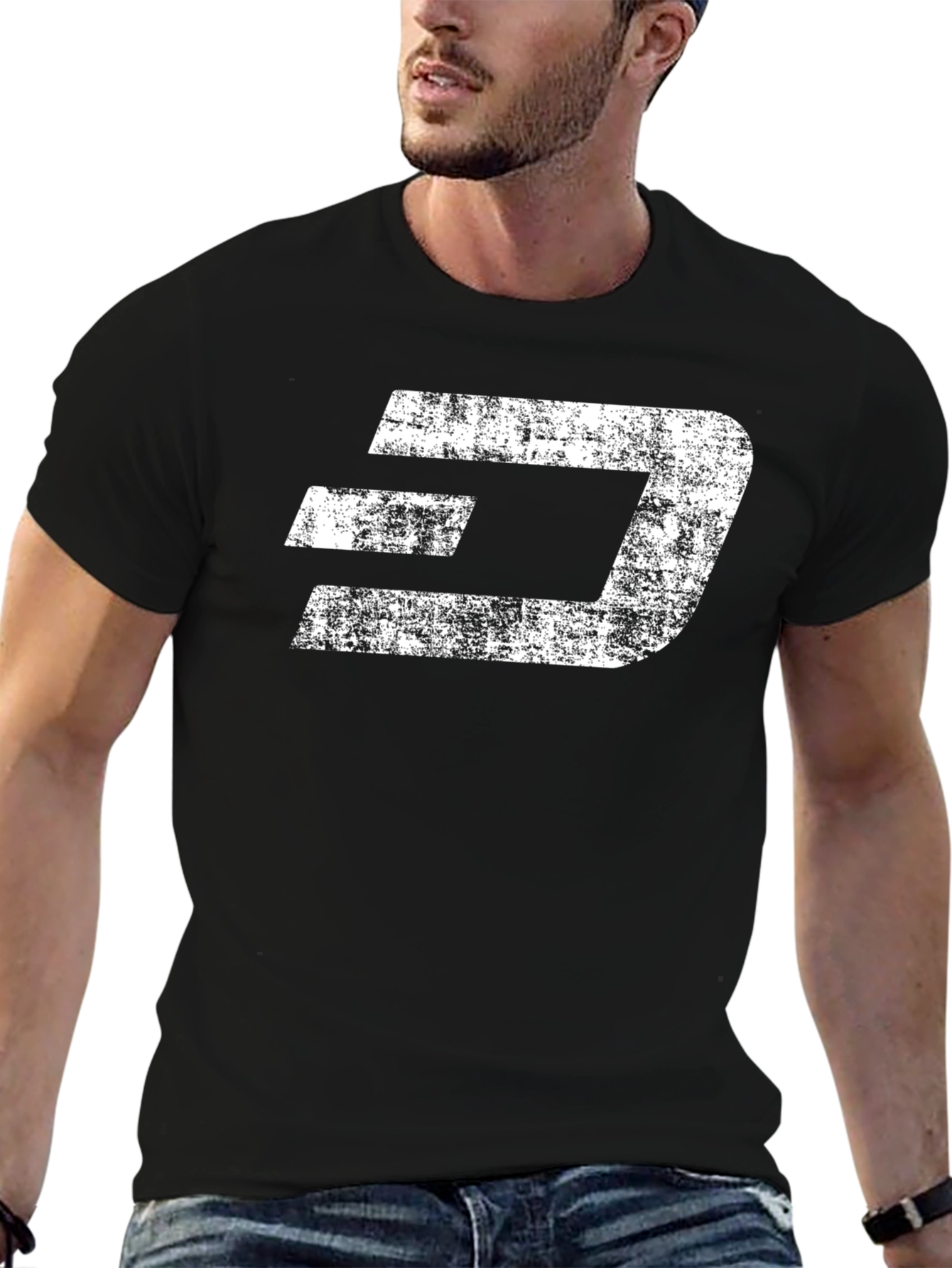 Distressed Style Dash Crypto T-Shirt