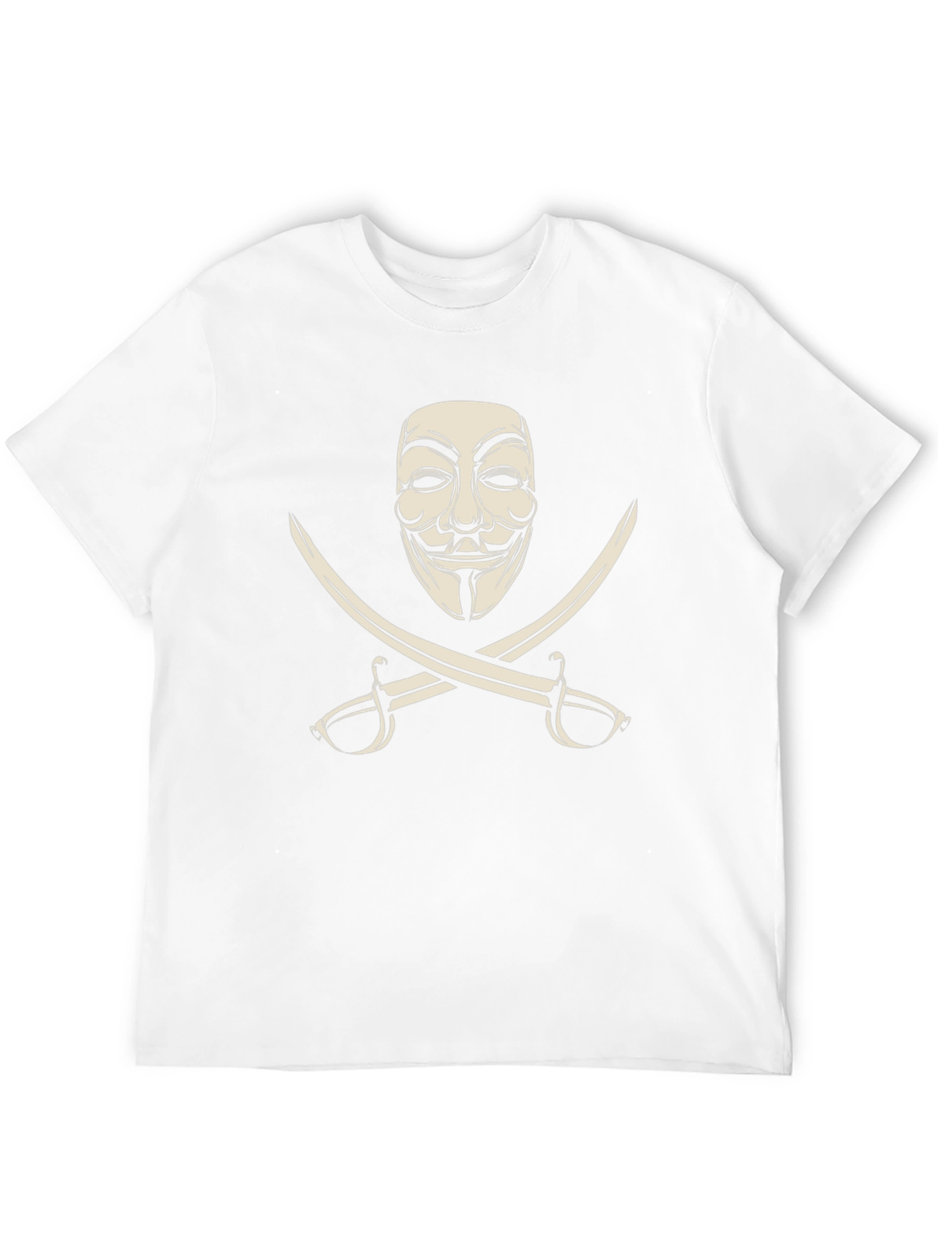Anonymous Mask & Swords Graphic Tee - Black