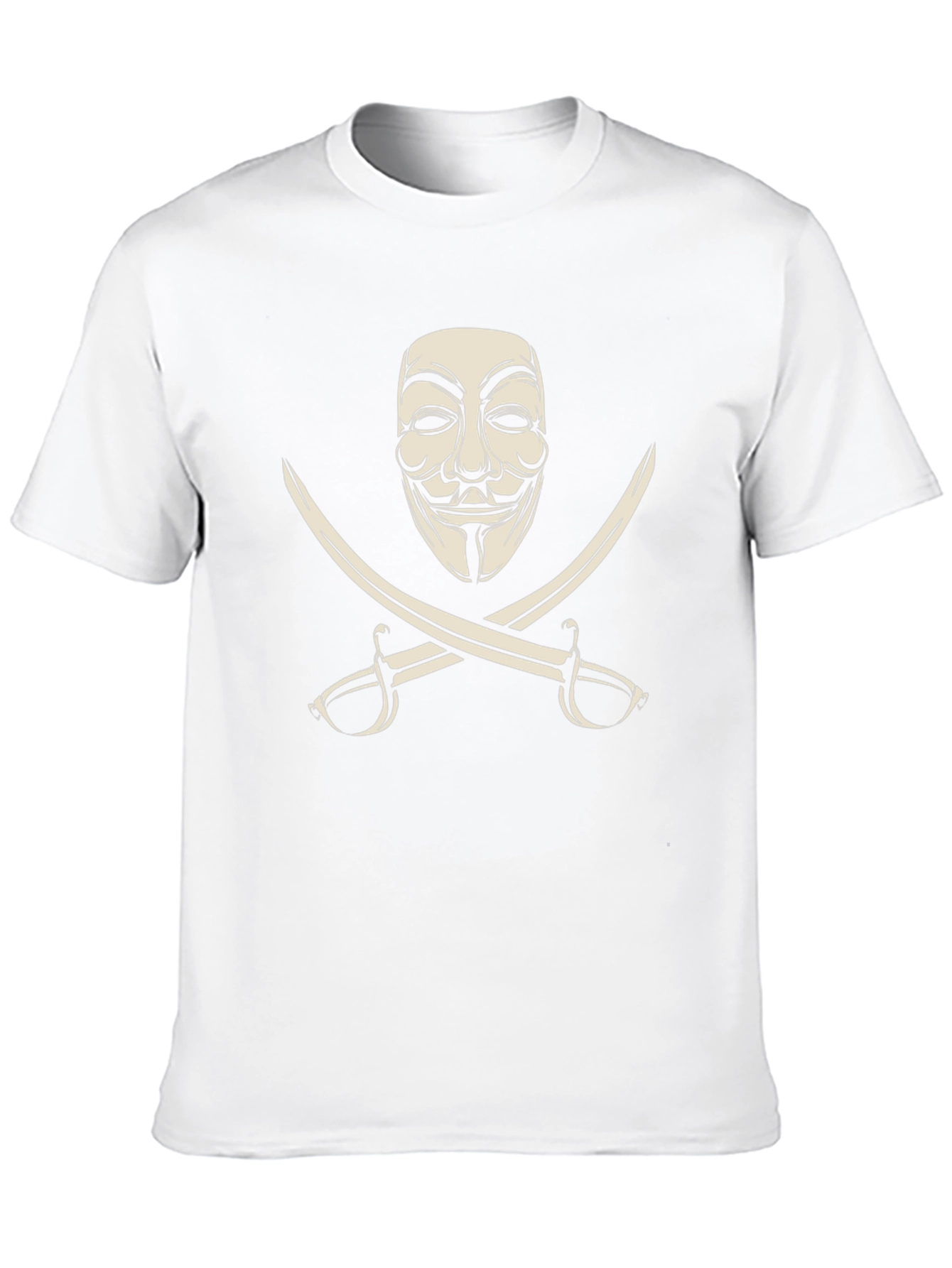 Anonymous Mask & Swords Graphic Tee - Black