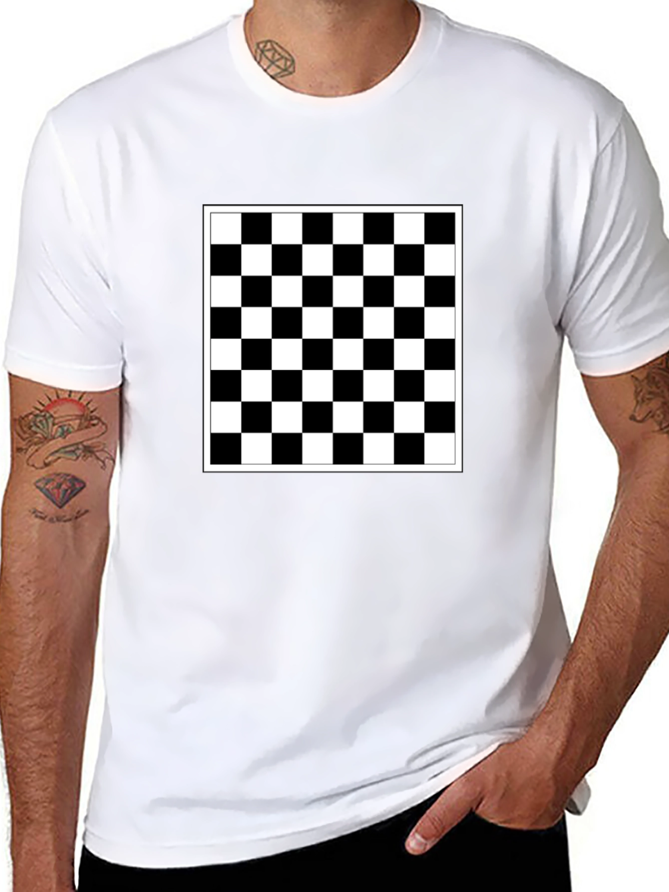 Checkered Black T-Shirt - Modern Style