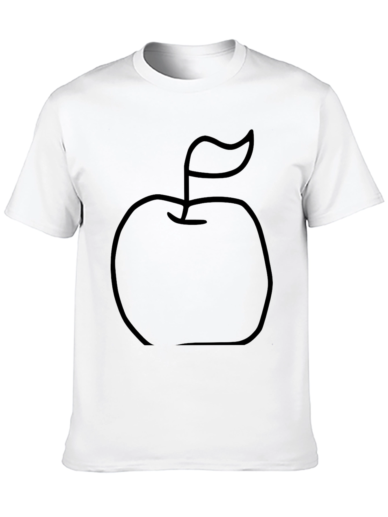Black Apple Outline Graphic T-Shirt